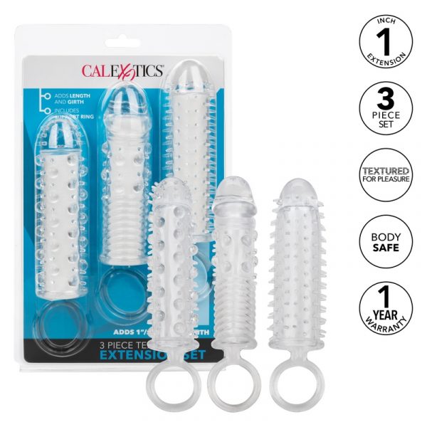 Textured Penis Extension 3pk Set by Cal Exotics