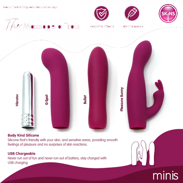 Minis Massage A Trois Vibrator 5" by Skins