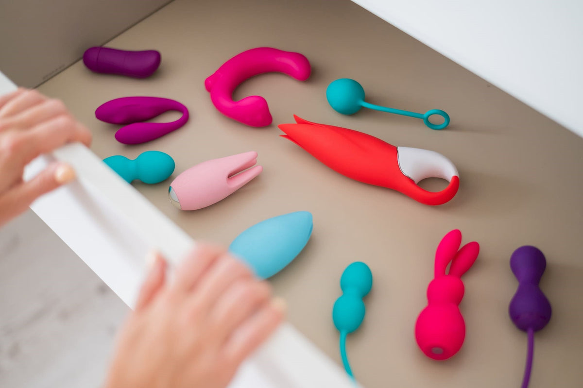 Photo of multiple vibrators in a drawer