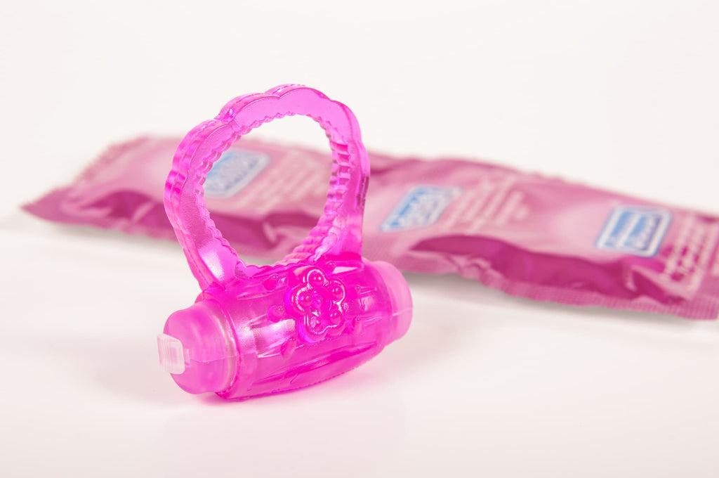 Photo of a pink vibrating cock ring