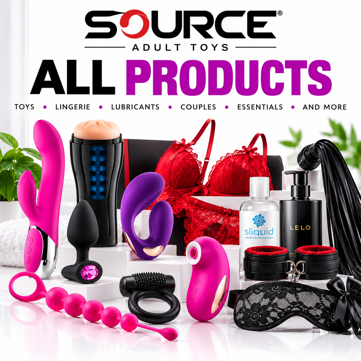 SOURCE Adult Toys Canada collection featuring vibrators, couples toys, lingerie, lubricants and intimate accessories.