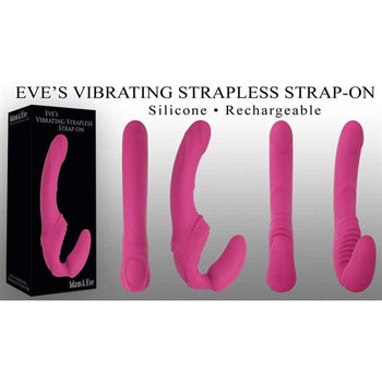 pink strapless strap on dildo