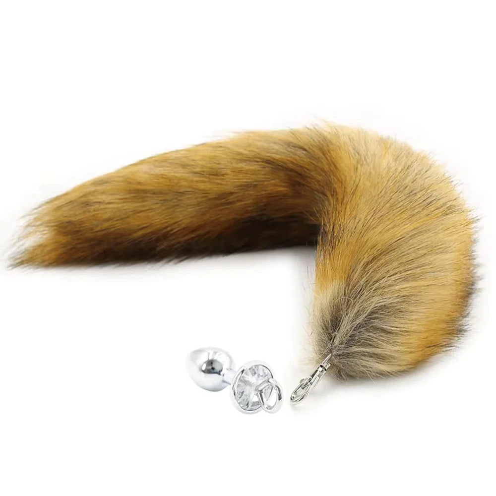 Faux Fox Tail with Detachable Anal Plug Med by Pink Elephant