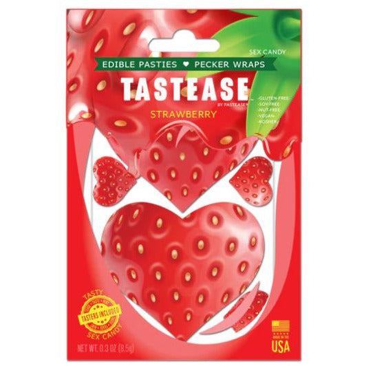 Tastease Edible Pasties or Penis Wrap Strawberry by Sex Candy