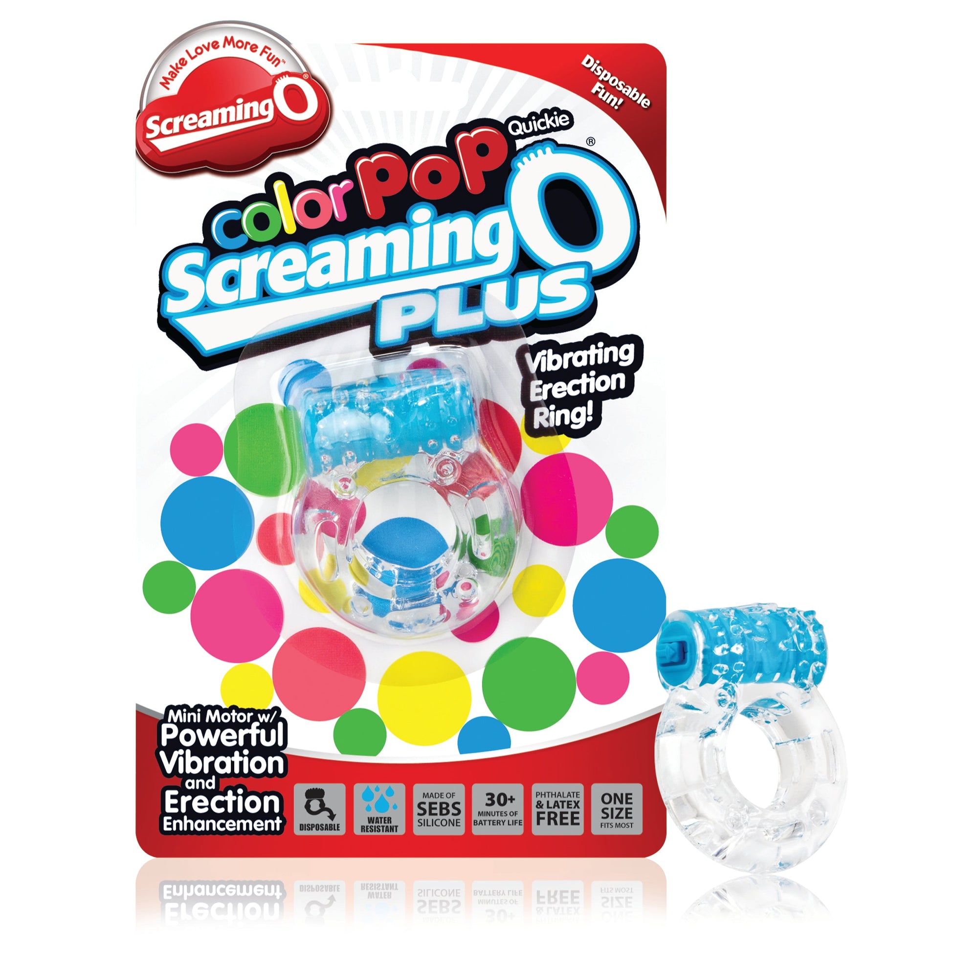 ColorPoP Quickie Screaming O Plus Cock Ring by Screaming O