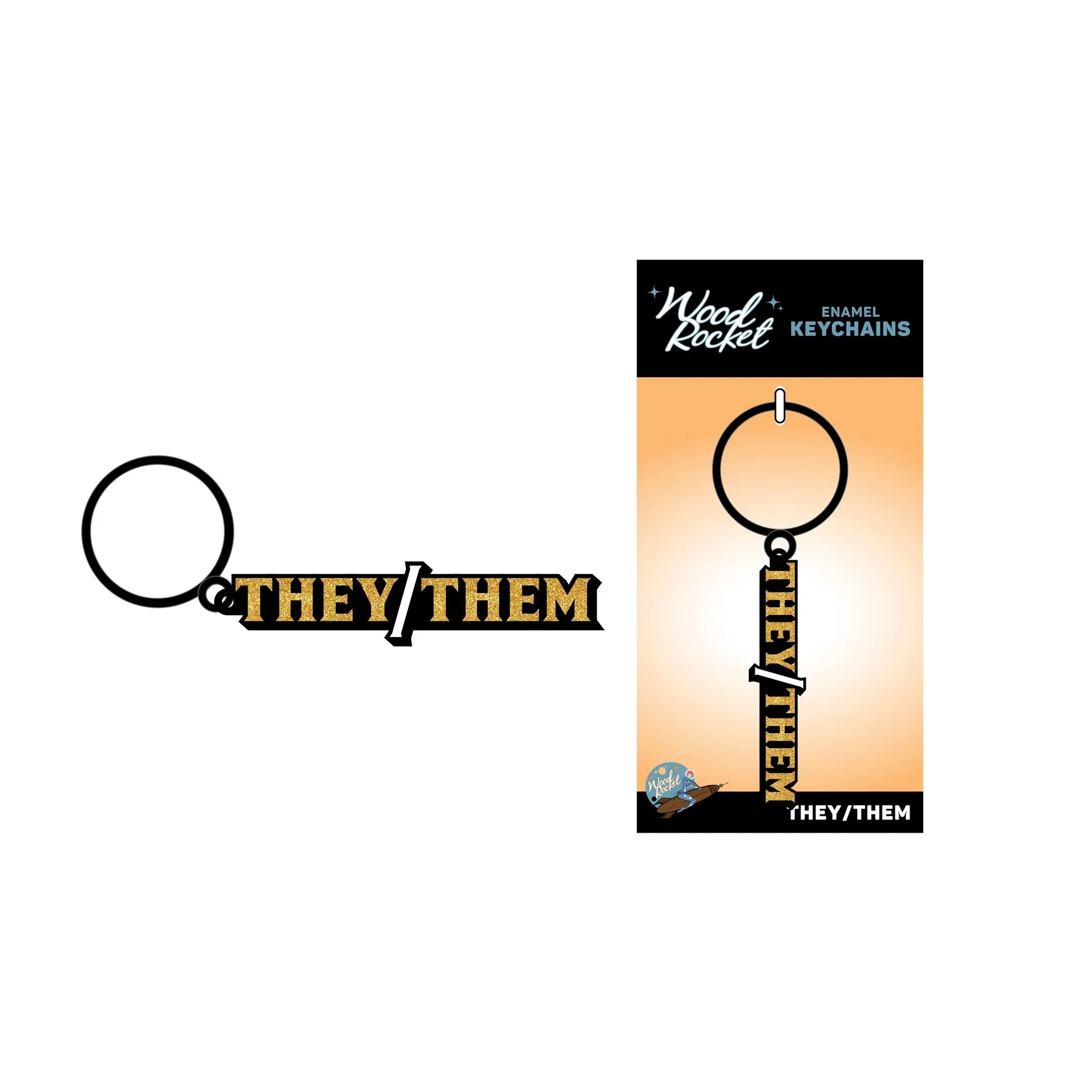 They/Them Keychain by Wood Rocket