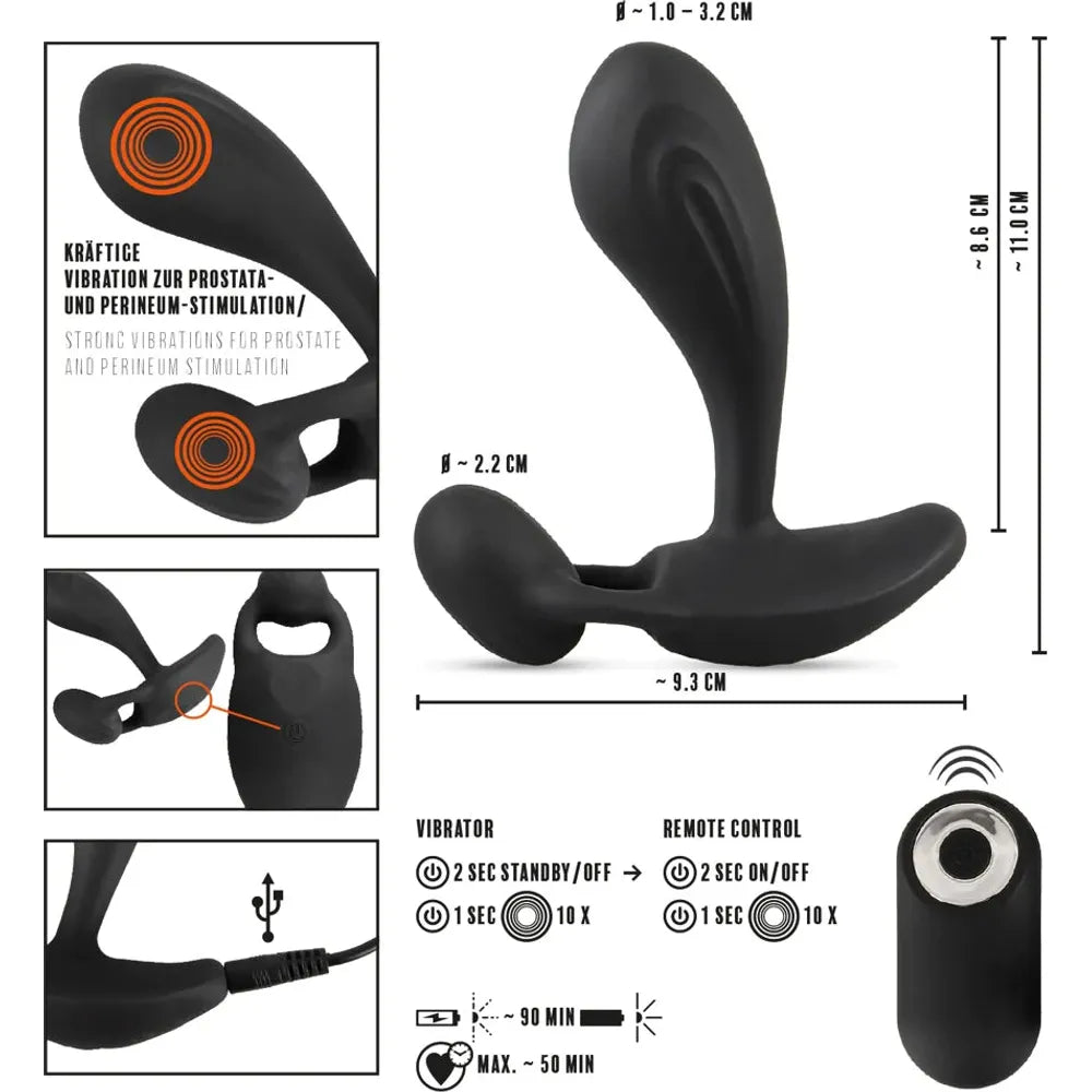 RC Two Spot Vibrating Anal Massager for Men by Rebel Men's Gear