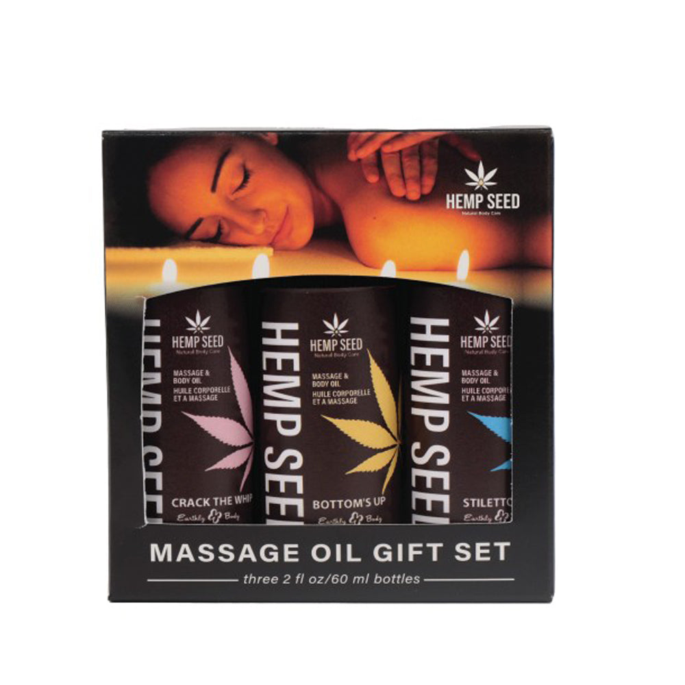 Earthly Body Hemp Seed Massage Oil Gift Set BDSM