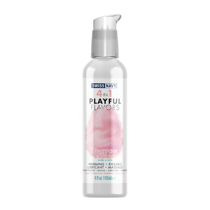 Swiss Navy Playful Flavors lubricant cotton candy bottle on a white background