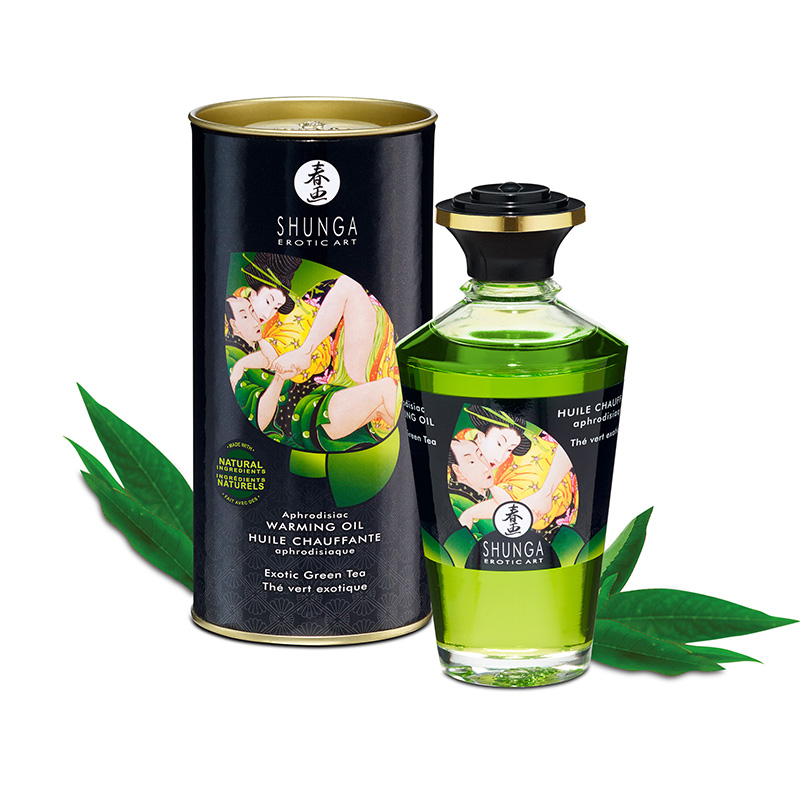 Shunga Aphrodisiac Warming Massage Oil Exotic Green Tea