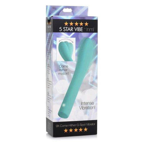 come hither motion g spot teal vibrator on cover