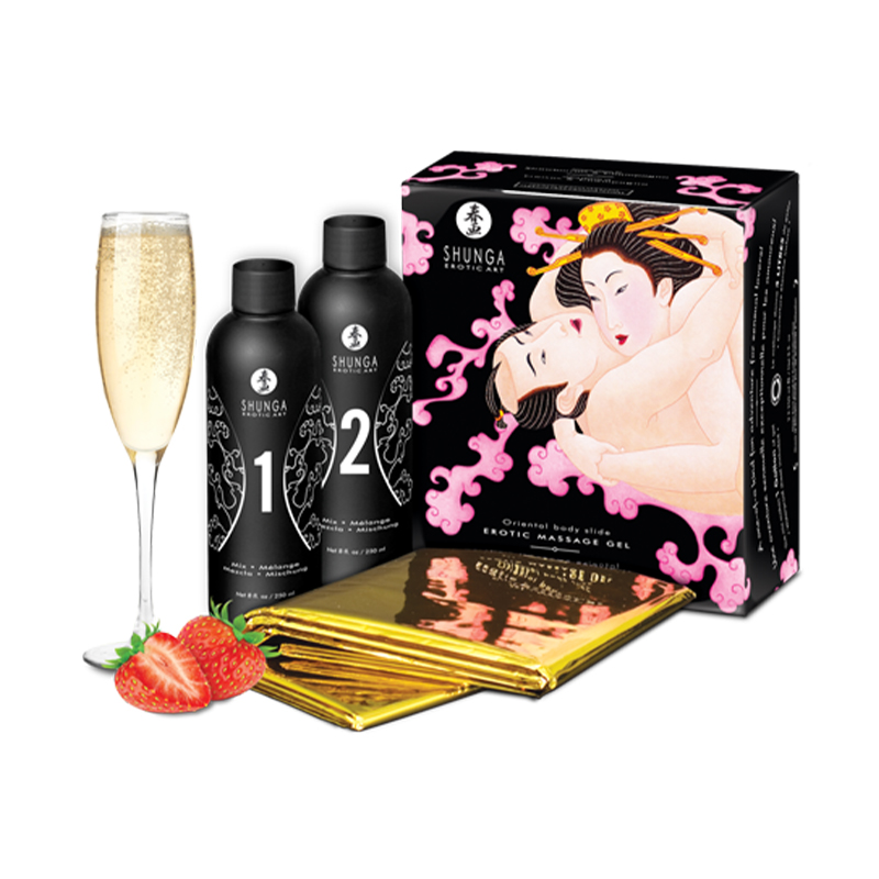 Shunga Oriental Body to Body Massage Sparkling Strawberry Wine