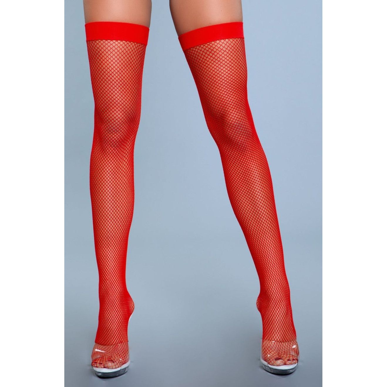 Nylon Fishnet Thigh Highs by Be Wicked