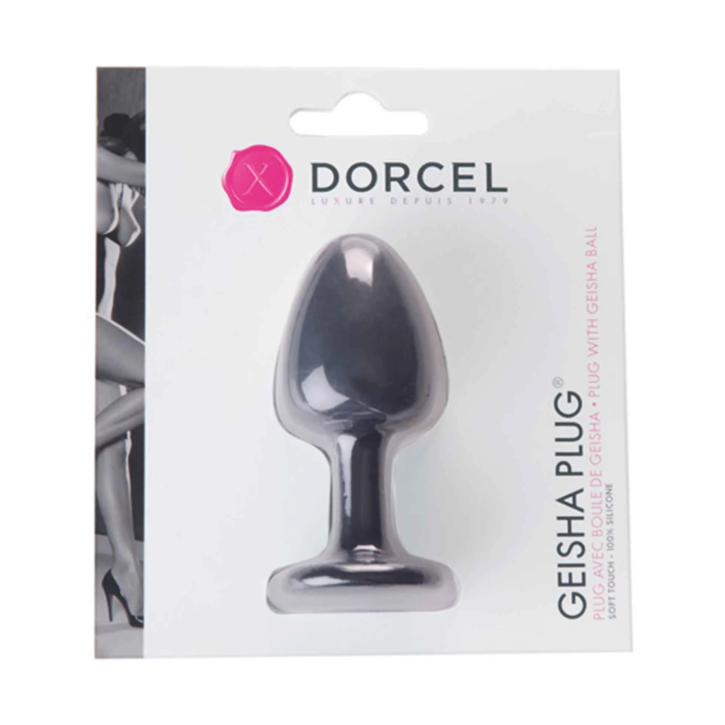 black anal plug in product packaging