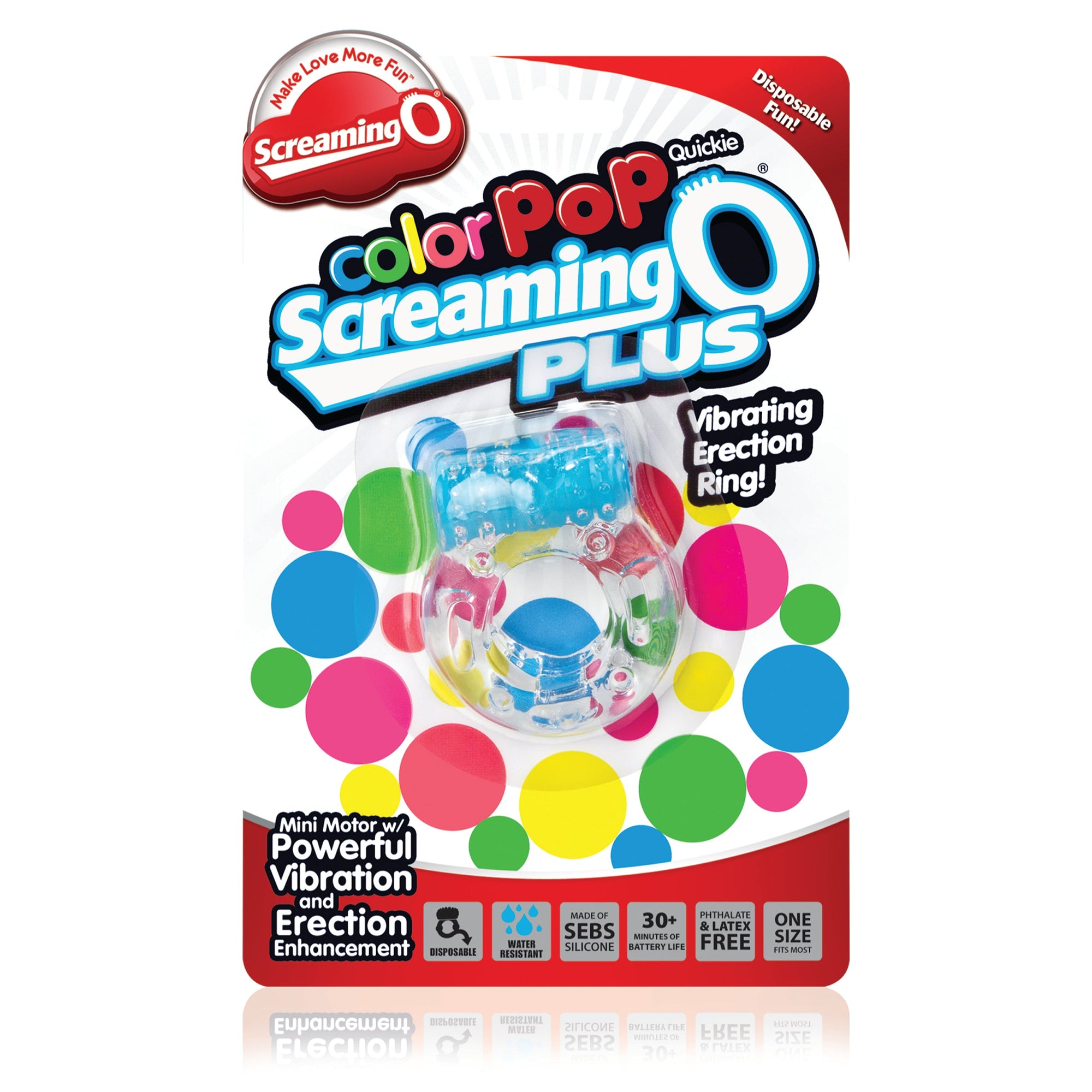ColorPoP Quickie Screaming O Plus Cock Ring by Screaming O