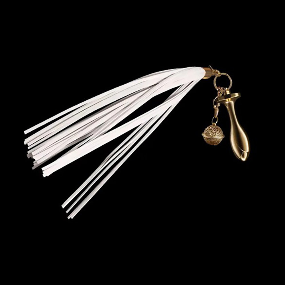 Detachable White Flogger Tail Anal Plug Kit with Rose Shape Plug by Pink Elephant