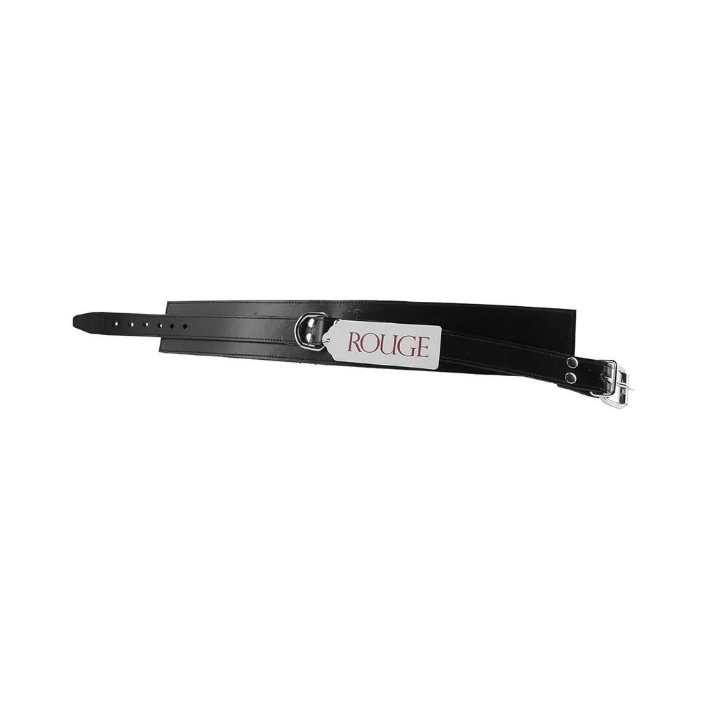 Leather Collar with Faux Fur Lining Black