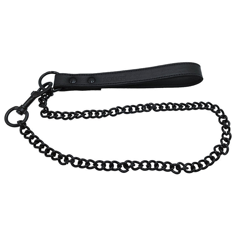 Leather Lead - Black with Black