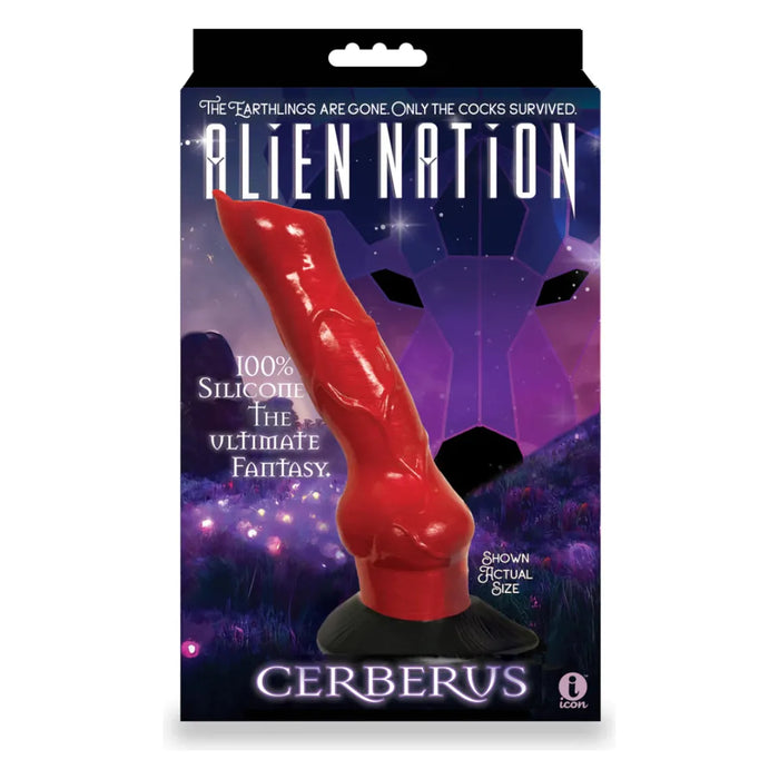 red dildo creature with suction cup base