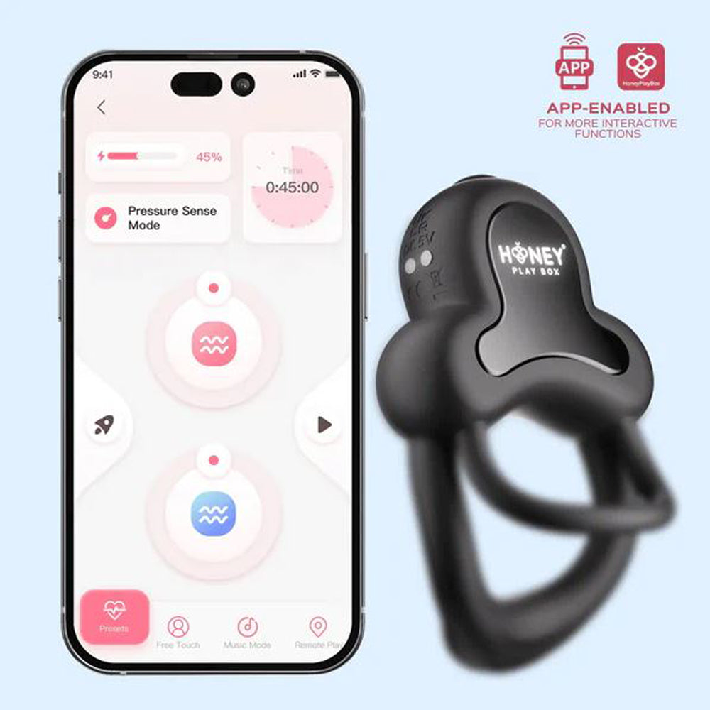 Double cock ring beside smart phone