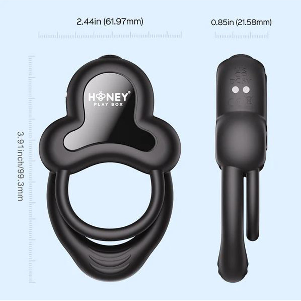 Anello vibrating double cock ring measurement photo