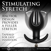 Black inflatable anchor stretching position photo.