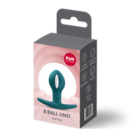 Teal B ball uno anal plug inside packaging