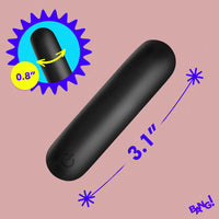 Black bullet vibrator measurement photo.