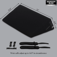 Black bondage cushion measurement photo.
