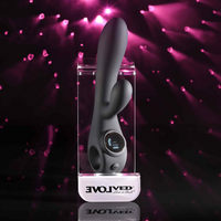 Black vibrator against display case example photo.