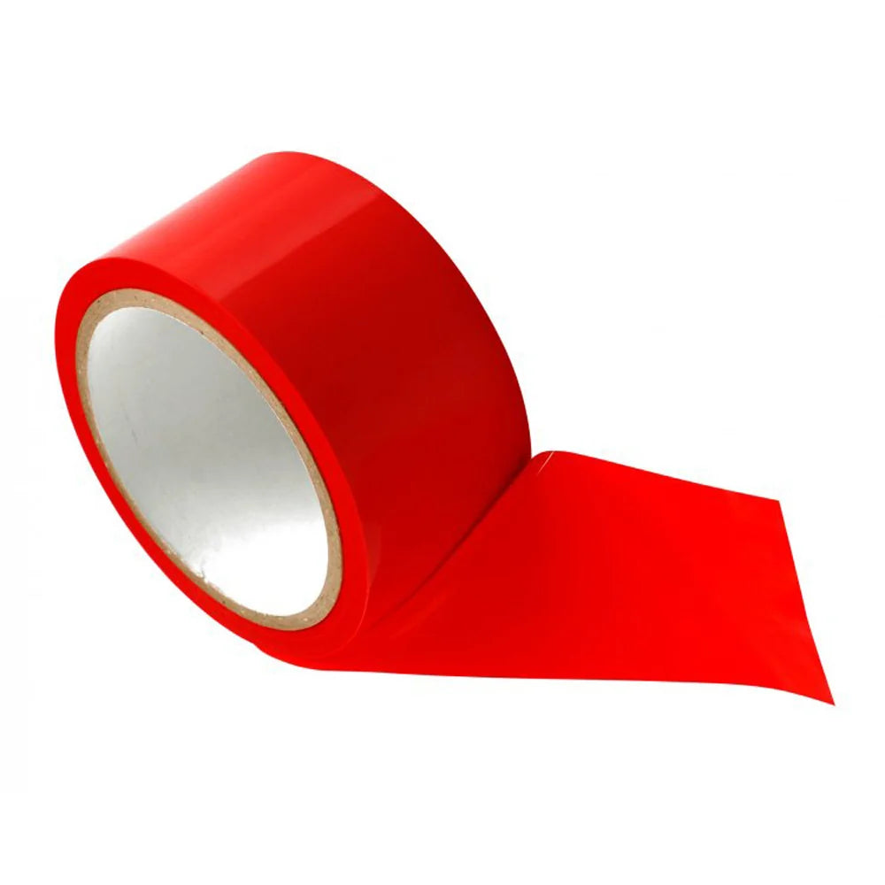 Red bondage tape 20m example photo.
