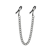 Black nipple clamps with metal chain example photo.