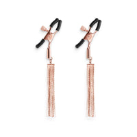 Rose gold d2 adjustable nipple clamps with tassels example photo.