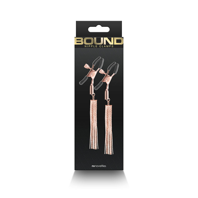 Bound d2 nipple clamps inside packaging.