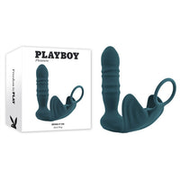 vibrating cock ring with vibrating anal probe in teal