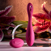 Pink cherry pose vibrator with remote example photo.