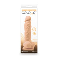 Beige 5'' vibrating suction cup dildo inside packaging.