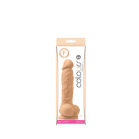 Beige 5'' real texturized suction cup dildo inside packaging.