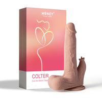 Colter thrusting dildo beside box