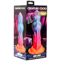 Multi colored glow in the dark silicone dildo 