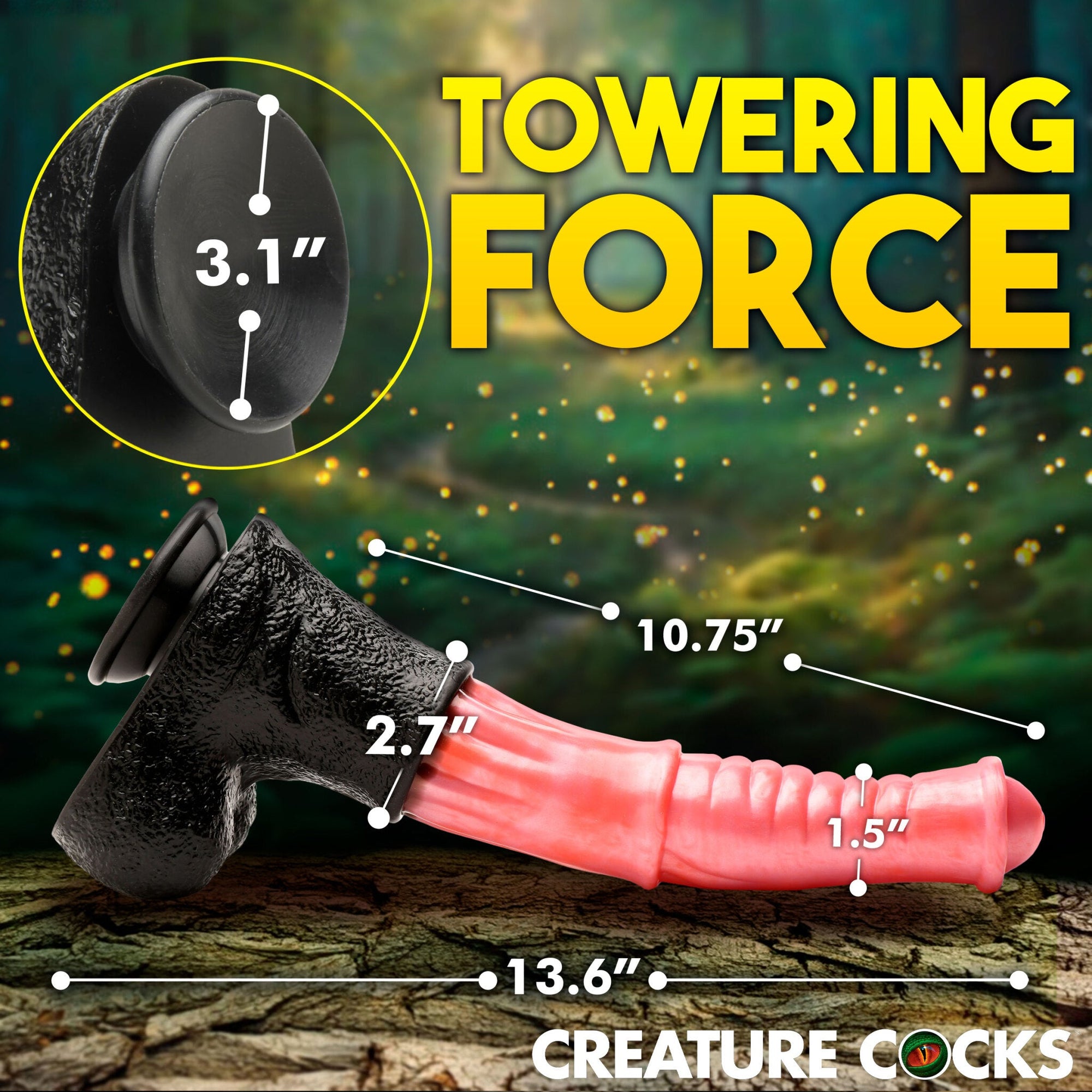 Giant centaur XL dildo measurement photo.