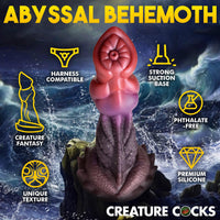 Multicolored deep dive silicone dildo features example photo.