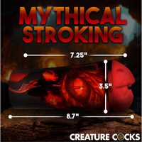 Red dragon snatch stroker measurement photo.