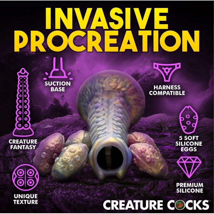 Deep invader dildo with eggs features photo.