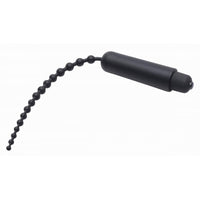 Black dark rod vibrating beaded silicone sound example photo.