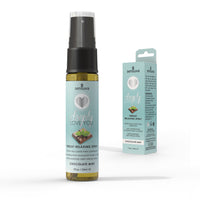 Chocolate mint spray featuring a 29ml bottle with spray bottle beside packaging.