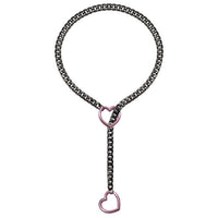 collar chain with heart-shaped ends on a white background