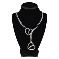 Necklace with heart-shaped pendants on a black mannequin