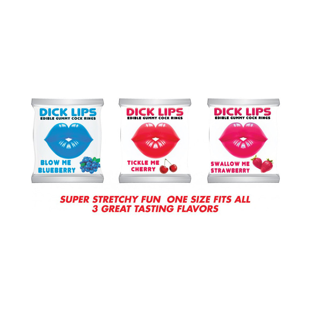 Dick lips multi flavored gummy cock rings in packaging