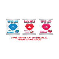 Dick lips multi flavored gummy cock rings in packaging